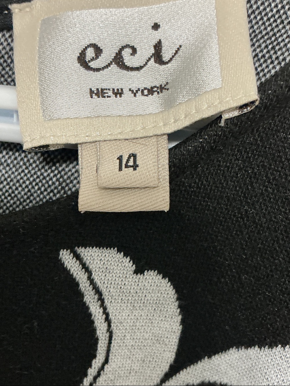 ECI Black Mini Dress with Gray Scrollwork - Picture 2 of 3
